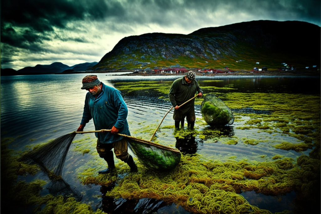 seaweed farming in norway generated by midjourney